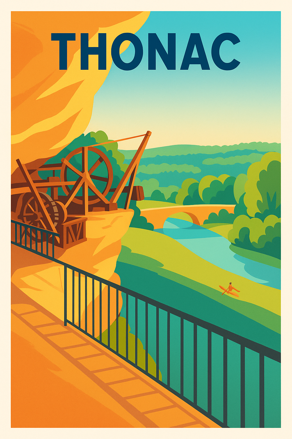 Affiche de Thonac - L'élégance nature au fil de l'eau