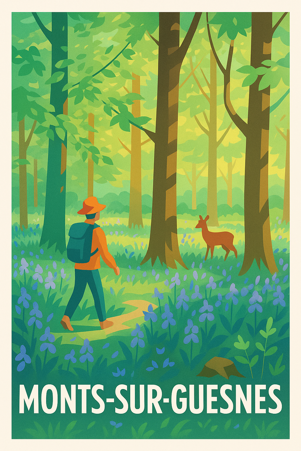 Affiche Monts-sur-Guesnes — Évasion en pleine nature · poster d'art de Monts-sur-Guesnes