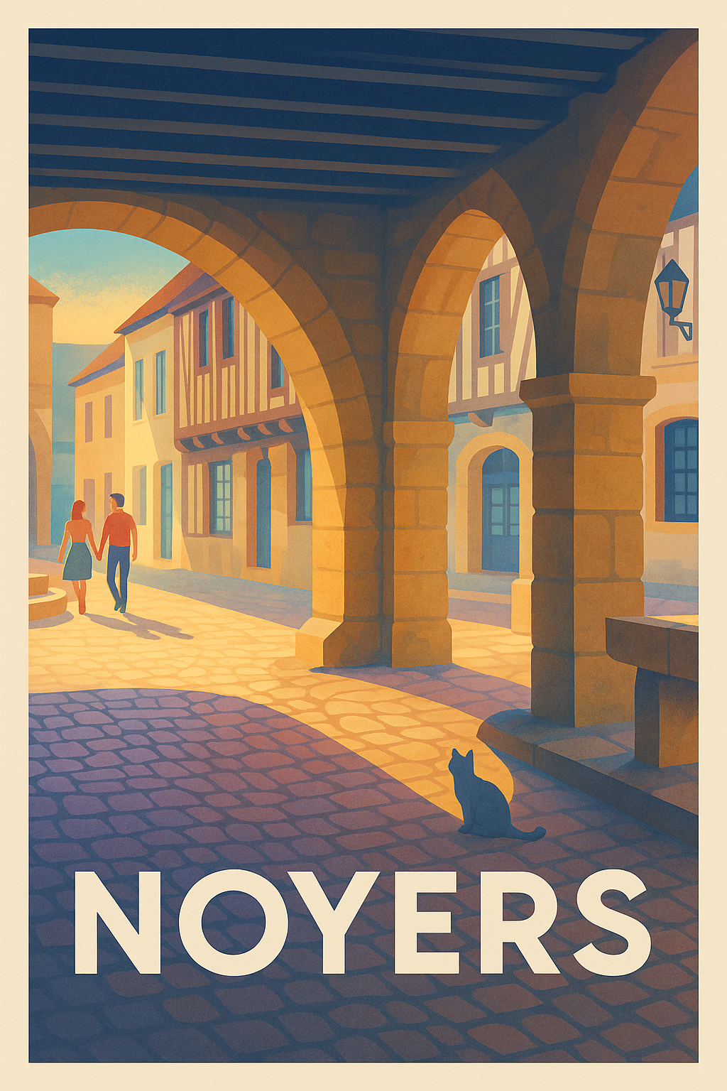 Affiche Noyers — Charme Médiéval et Douceur de Vivre · poster d'art de Noyers