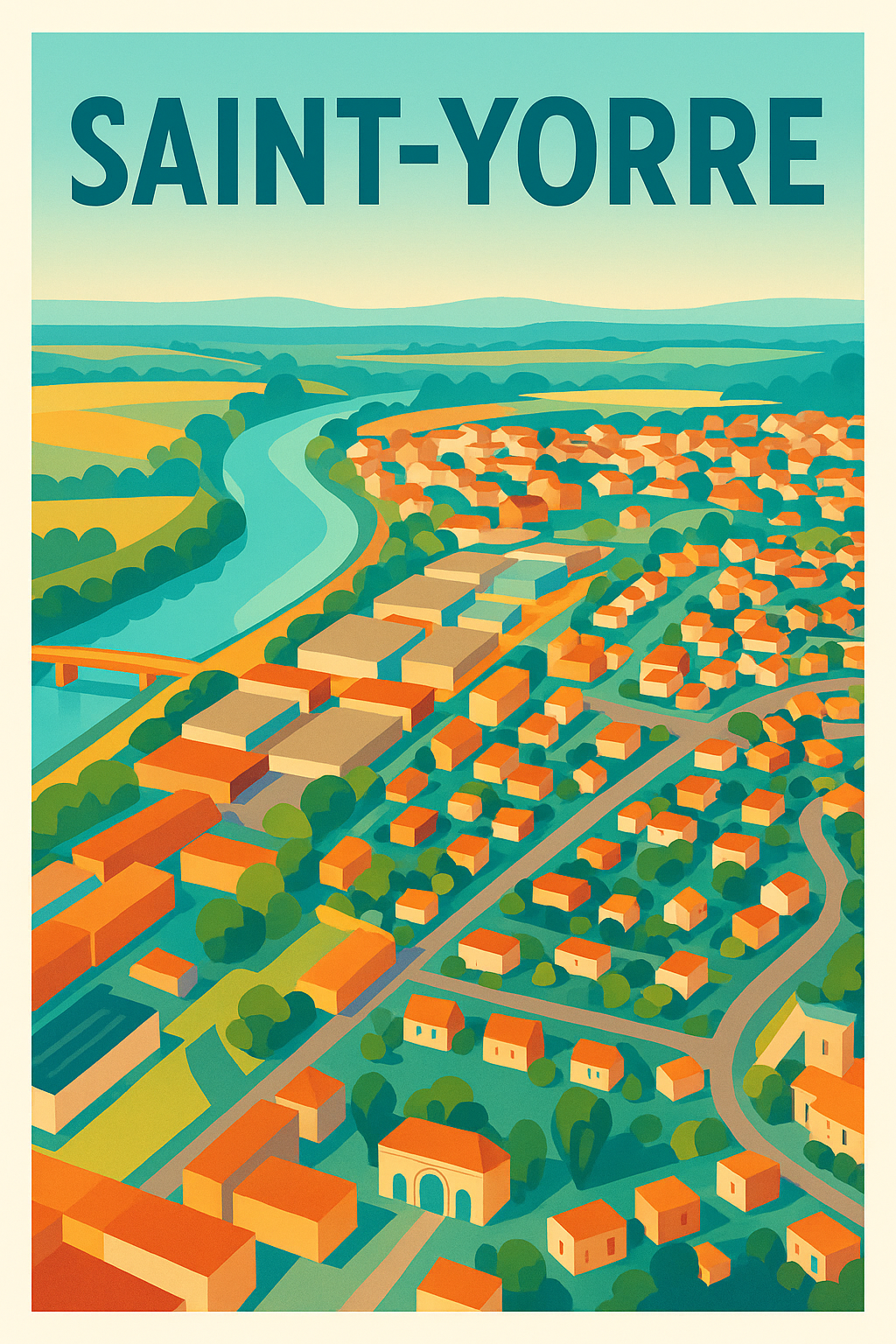 Affiche de Saint-Yorre - Charme et couleurs d'une ville au bord de l'eau