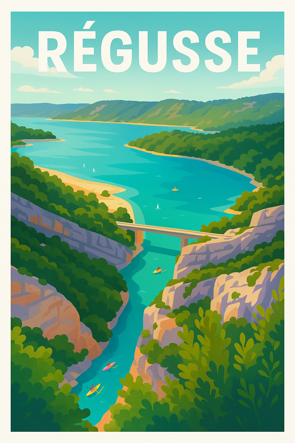 Affiche Régusse — Invitation à l'aventure en pleine nature · poster d'art de Régusse