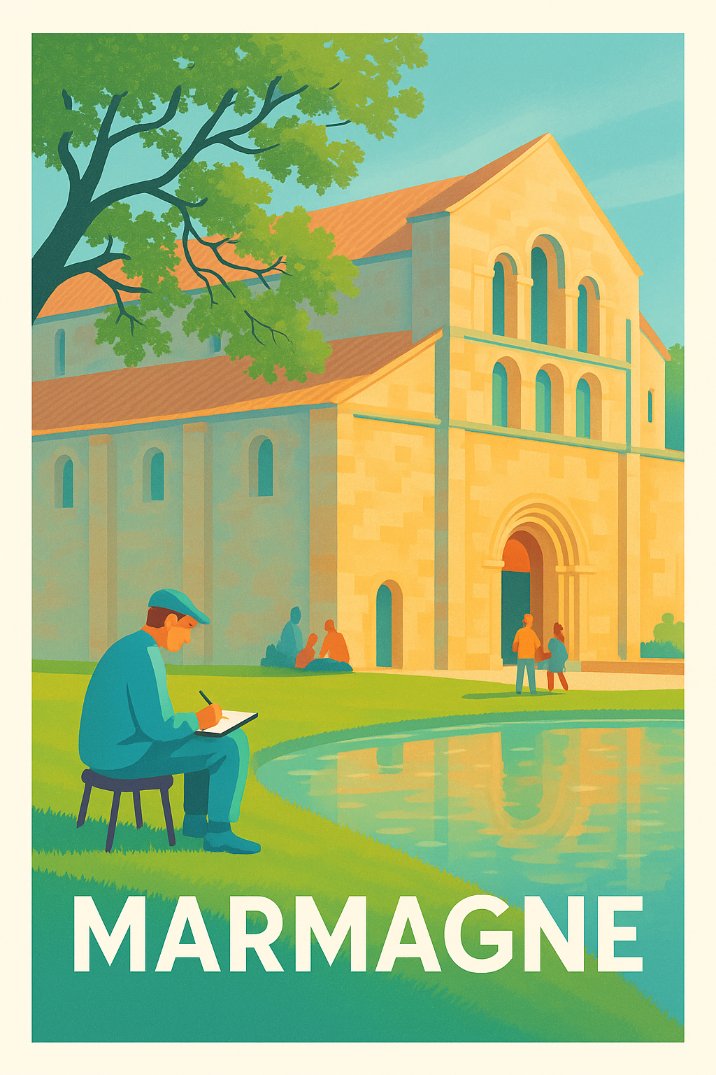 Affiche Marmagne — Sérénité et patrimoine en pleine nature · poster d'art de Marmagne