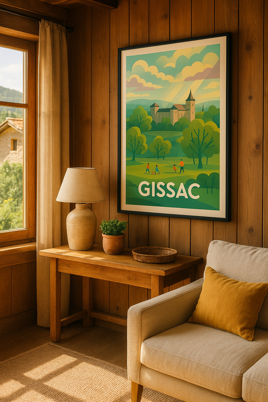 Affiche Gissac — Douceur de vie et nature préservée · poster d'art de Gissac