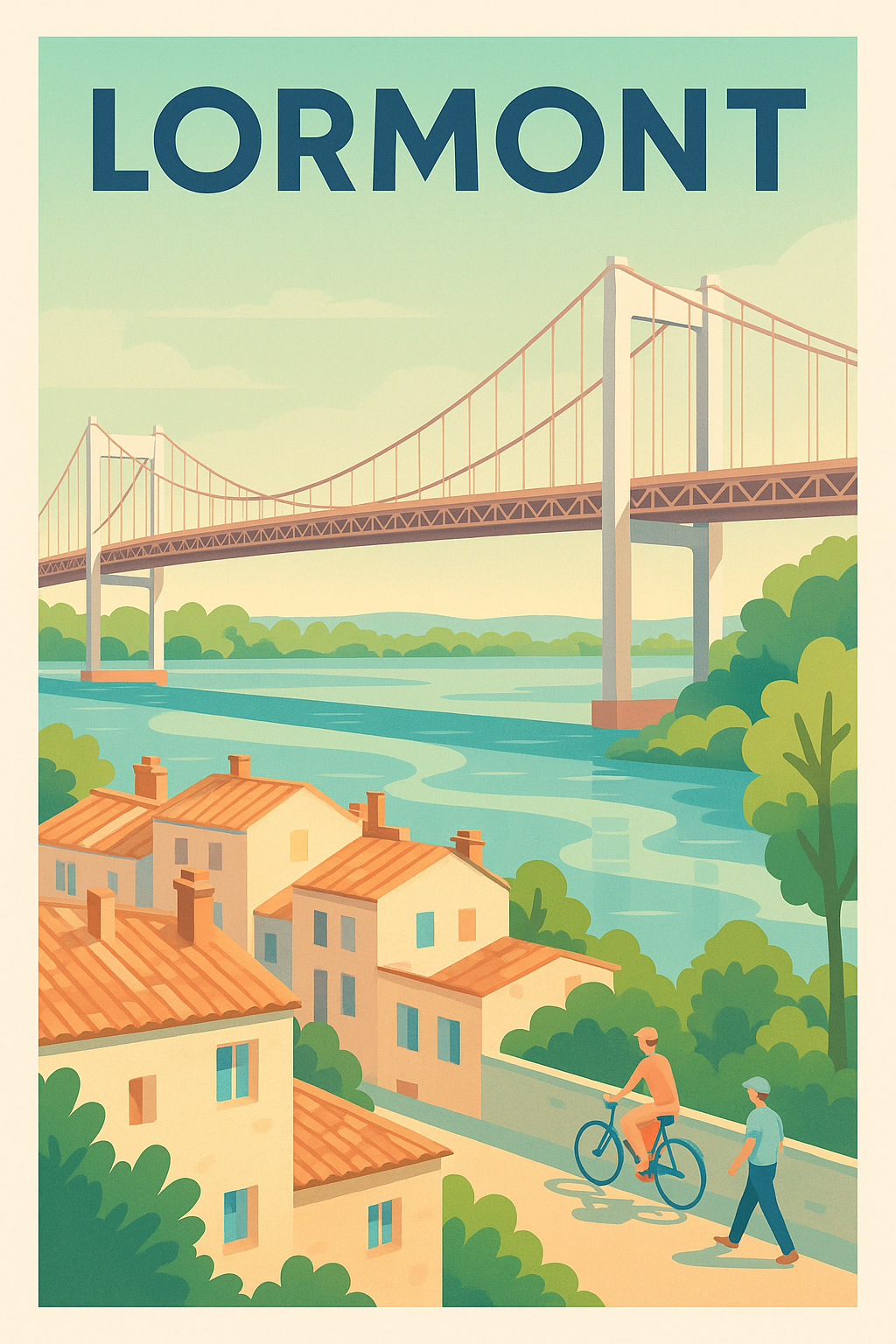 Affiche Lormont — Charme et sérénité au bord de la Garonne · poster d'art de Lormont