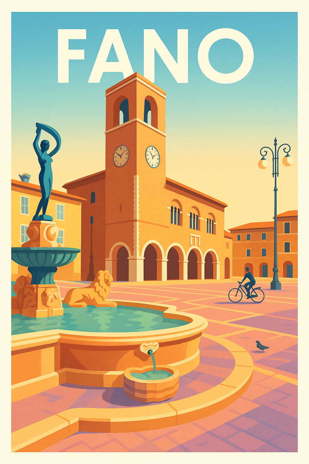 Affiche de Fano - Charme et douceur d'une place italienne