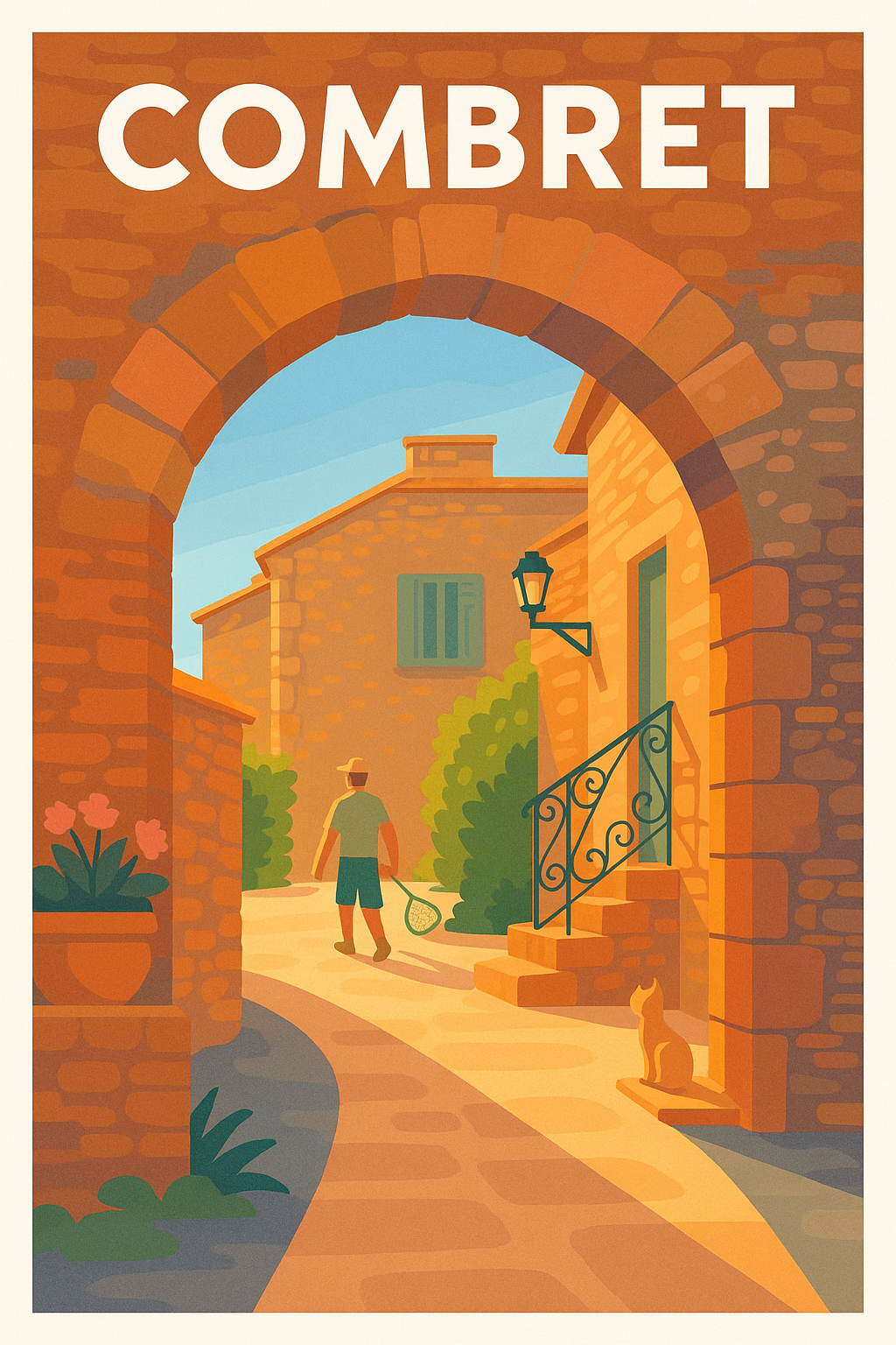 Affiche Combret — Charme et douceur du village ensoleillé · poster d'art de Combret