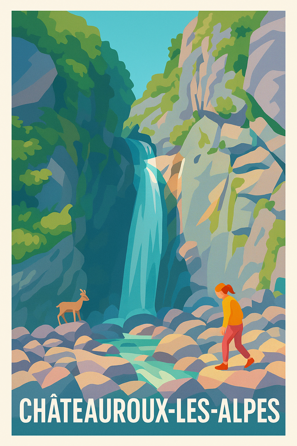 Affiche Châteauroux-les-Alpes — Nature et aventure au cœur des montagnes · poster d'art de Châteauroux-les-Alpes
