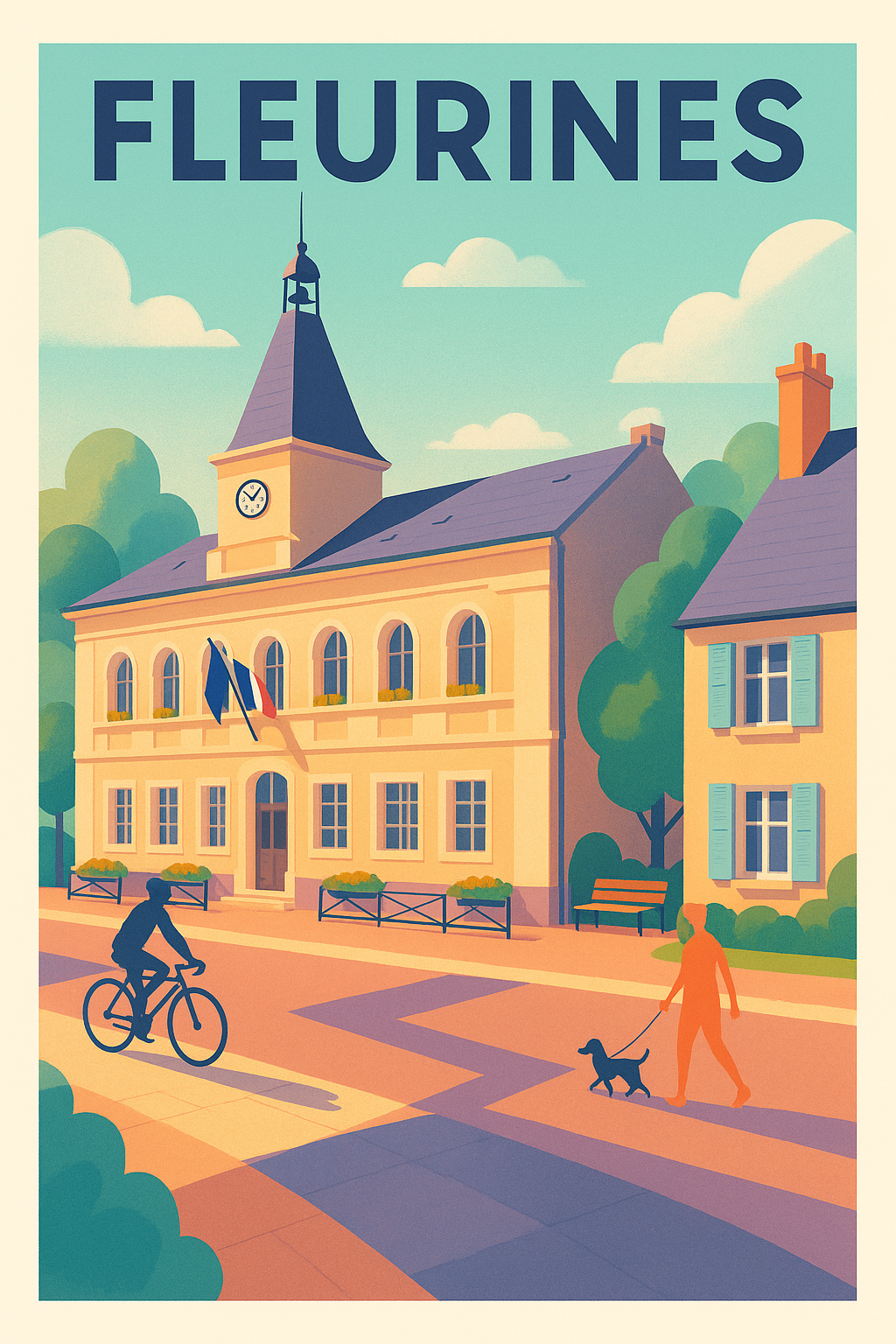 Affiche de Fleurines - L'élégance tranquille au cœur de la ville