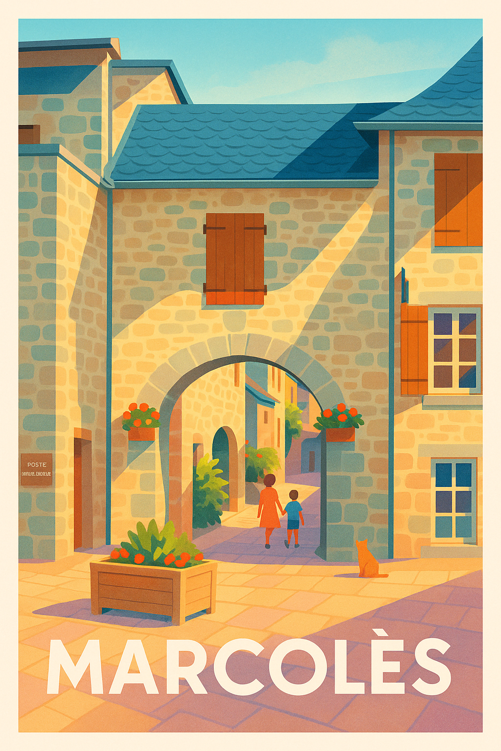Affiche Marcolès — Charme intemporel des ruelles médiévales · poster d'art de Marcolès