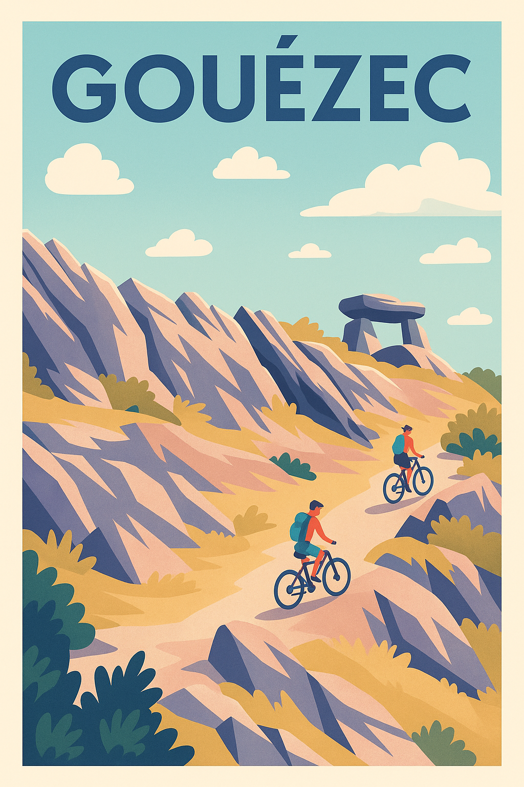 Affiche de Gouézec - Aventure et nature à vélo