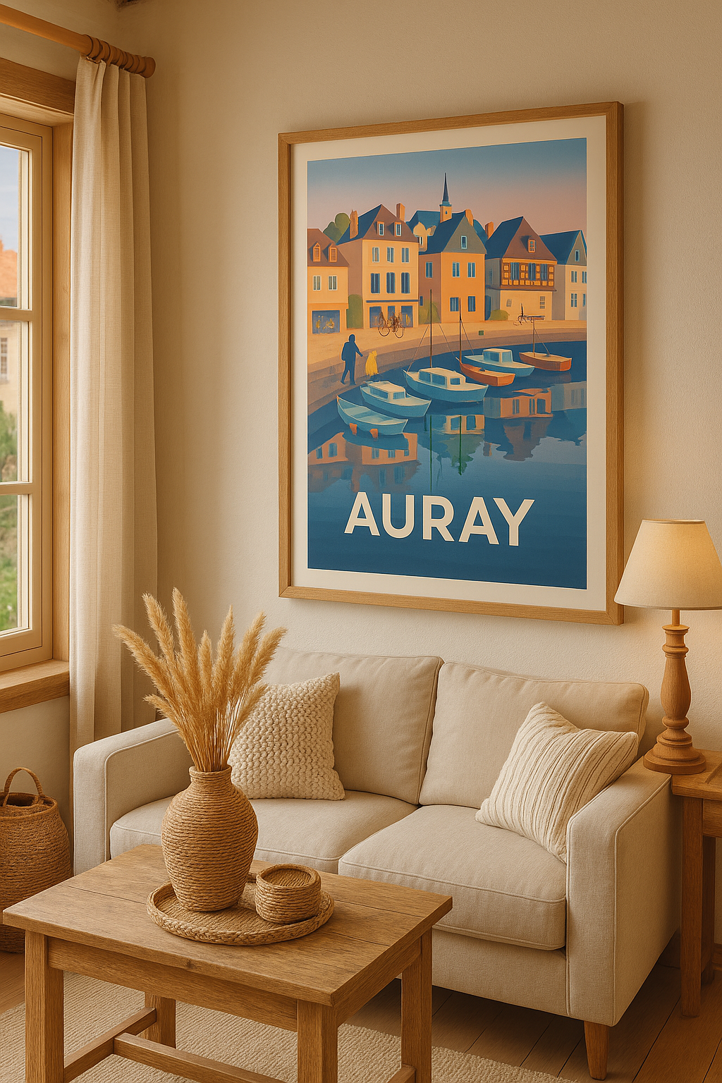 Affiche Auray - Charme et sérénité du port breton - Afich
