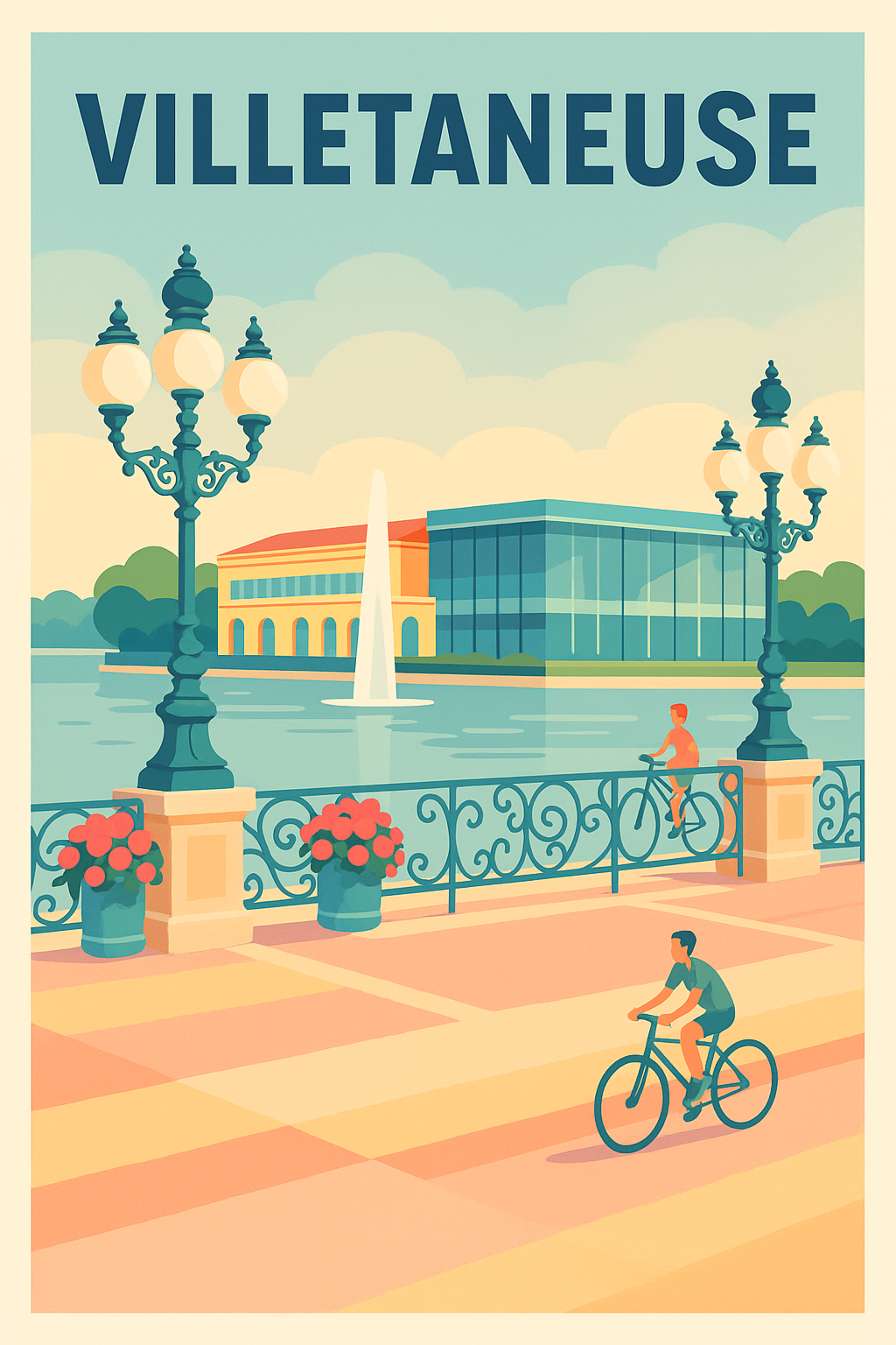 Affiche de Villetaneuse - L'élégance urbaine au fil de l'eau