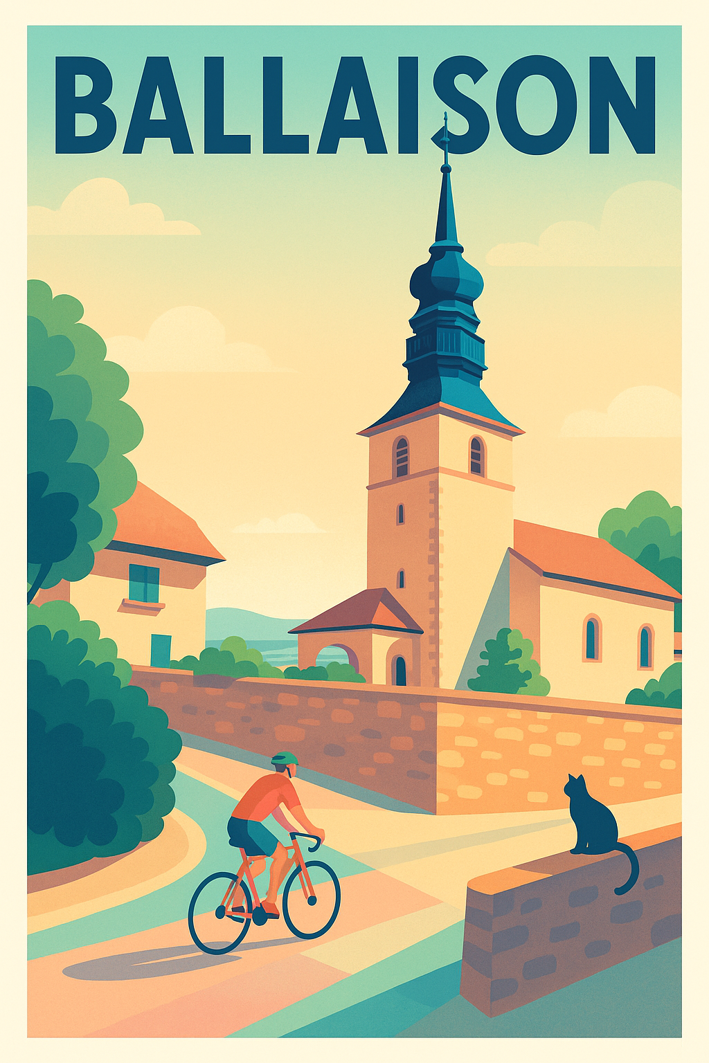 Affiche de Ballaison - L'élégance paisible d'un village à vélo