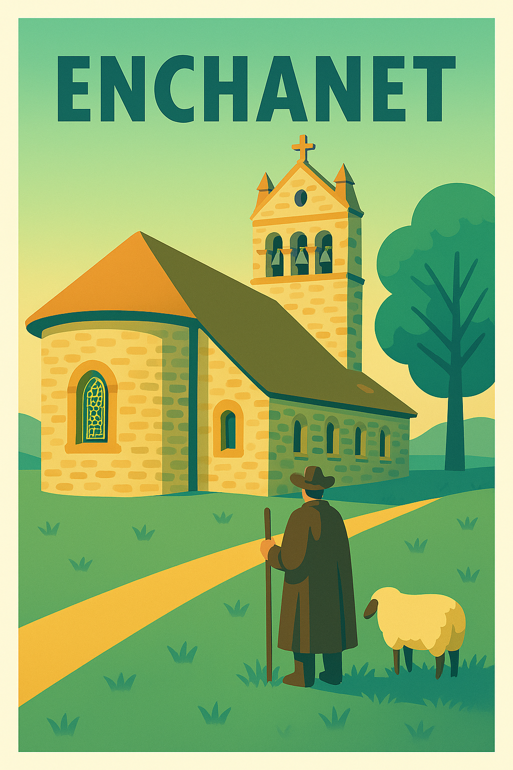 Affiche Enchanet — Charme et Sérénité d'un Village Authentique · poster d'art de Enchanet