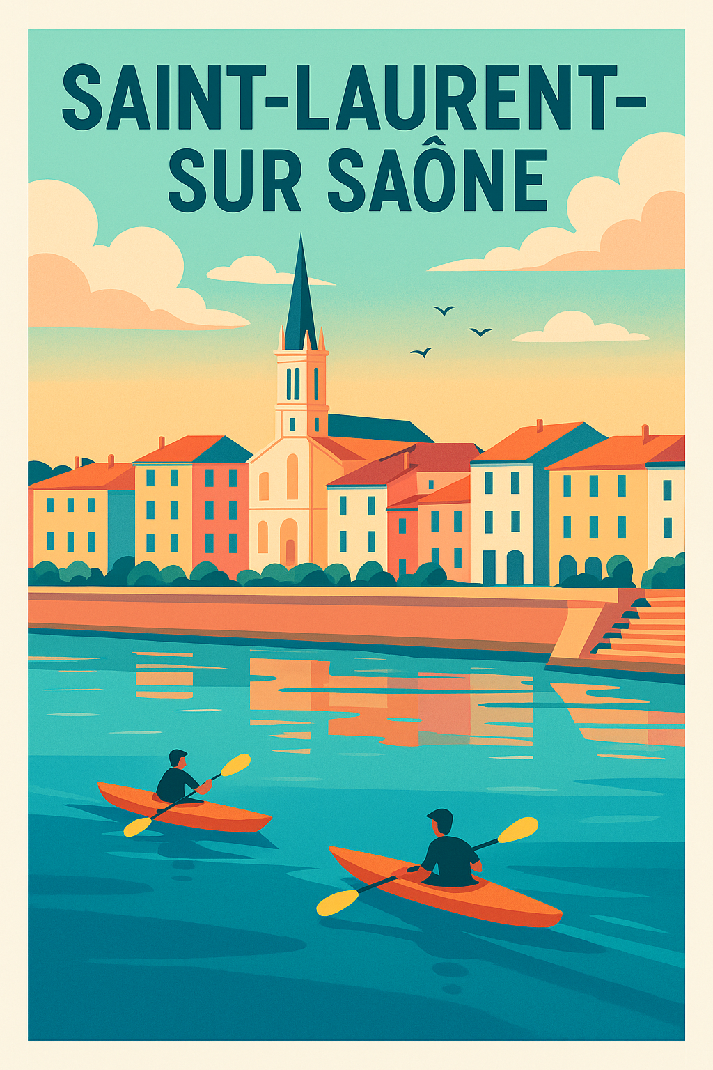 Affiche de Saint-Laurent-sur-Saône - Sérénité au fil de l'eau
