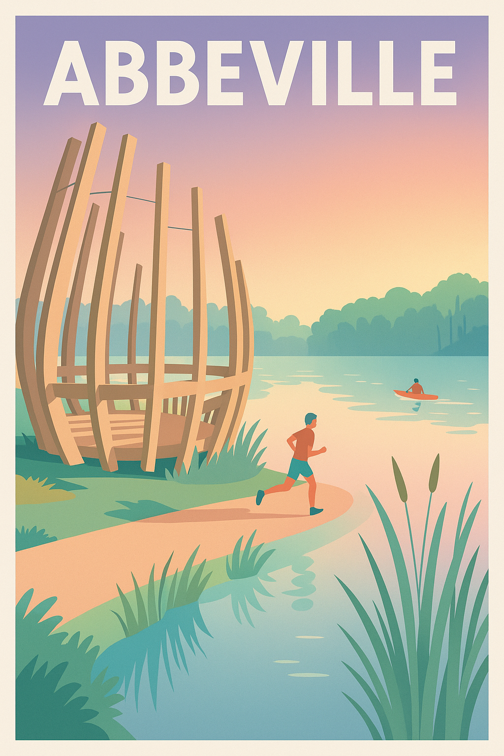 Affiche Abbeville — Évasion et nature au bord de l'eau · poster d'art de Abbeville