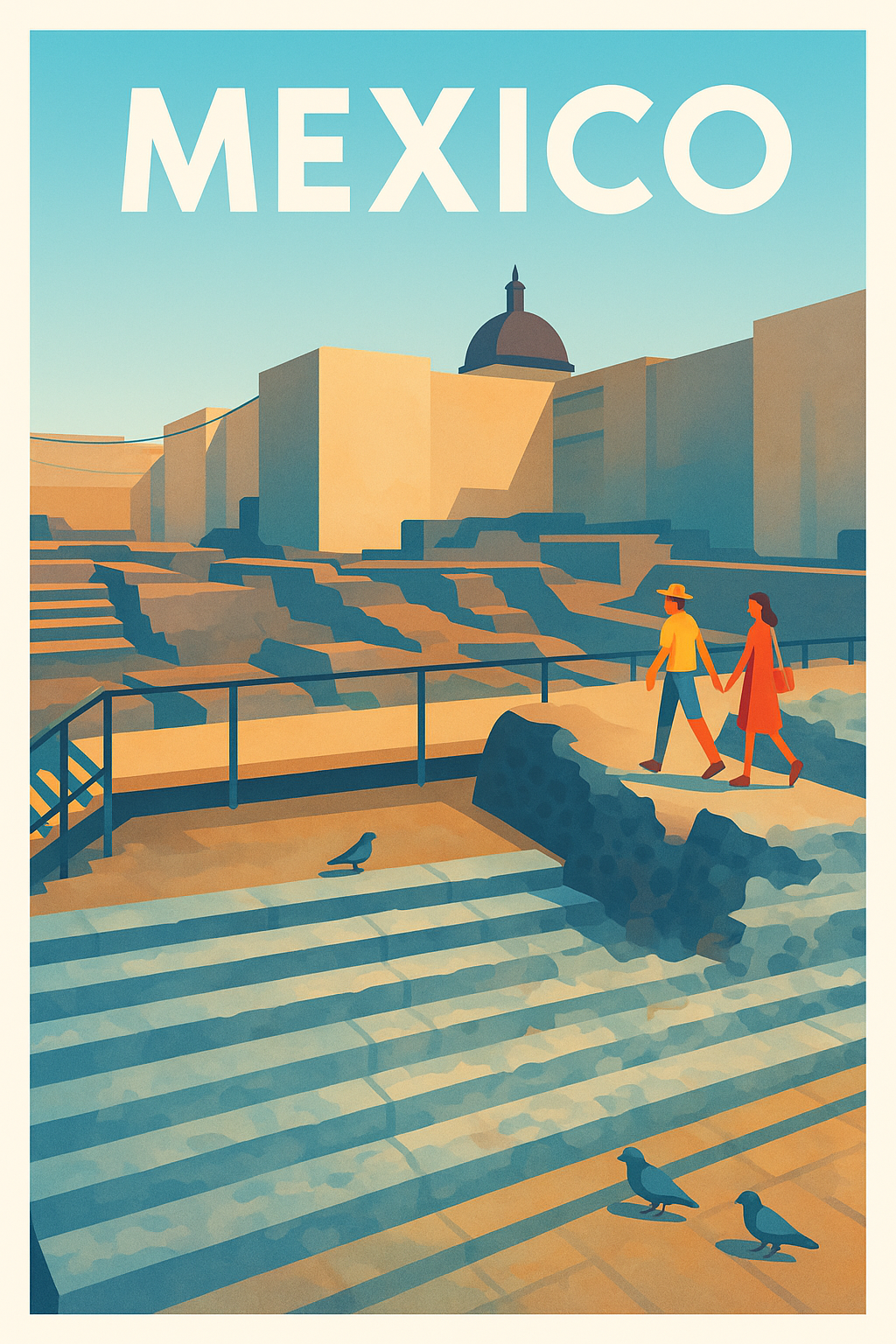 Affiche de Mexico - Découvrez les ruines et l'art de la ville