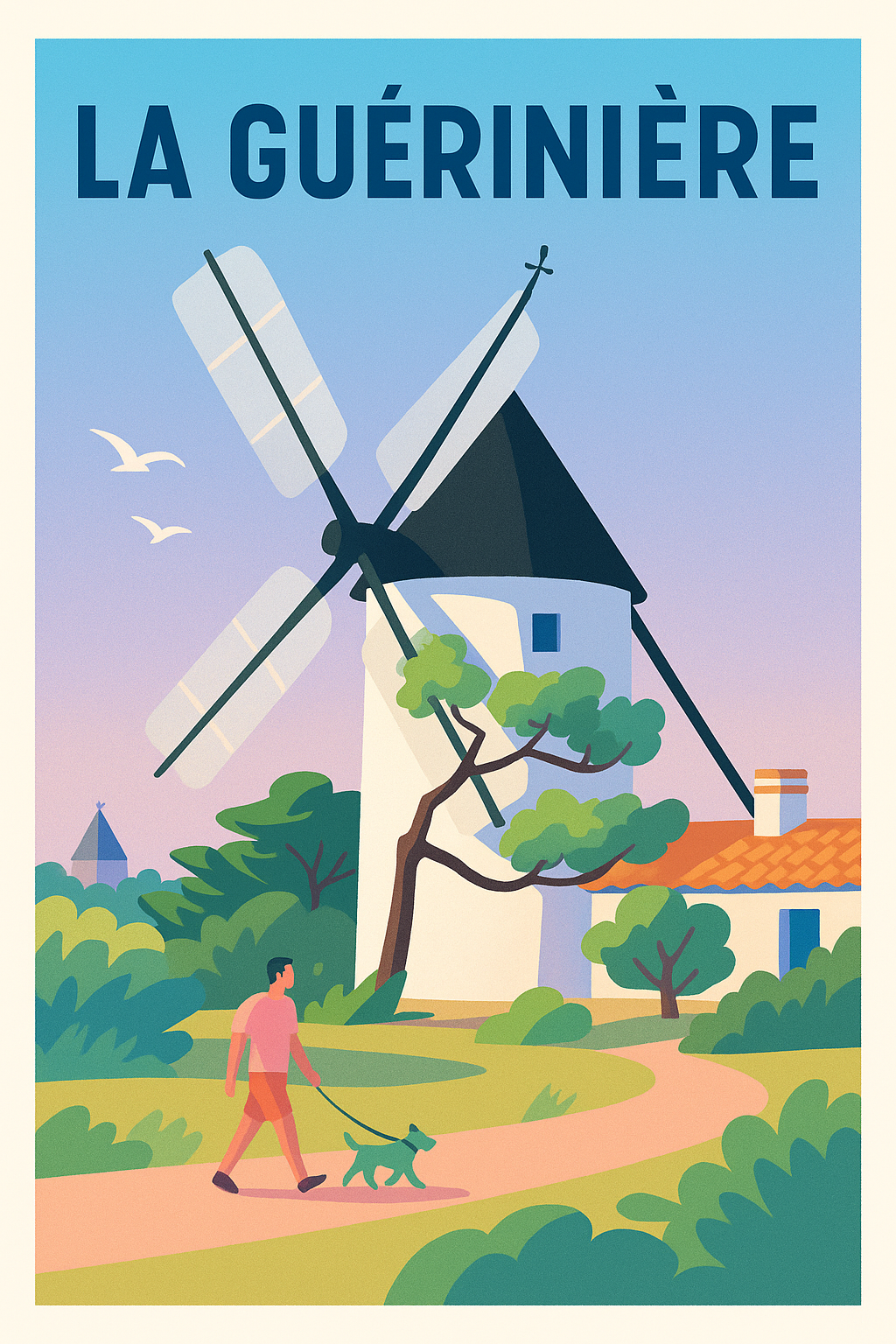 Affiche de La Guérinière - Promenade au cœur du pays des moulins