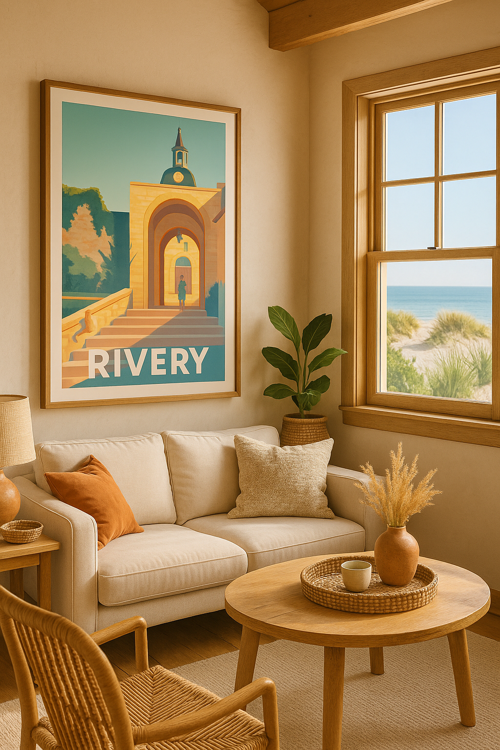 Mise en situation Affiche de Rivery - Lumières douces et patrimoine authentique