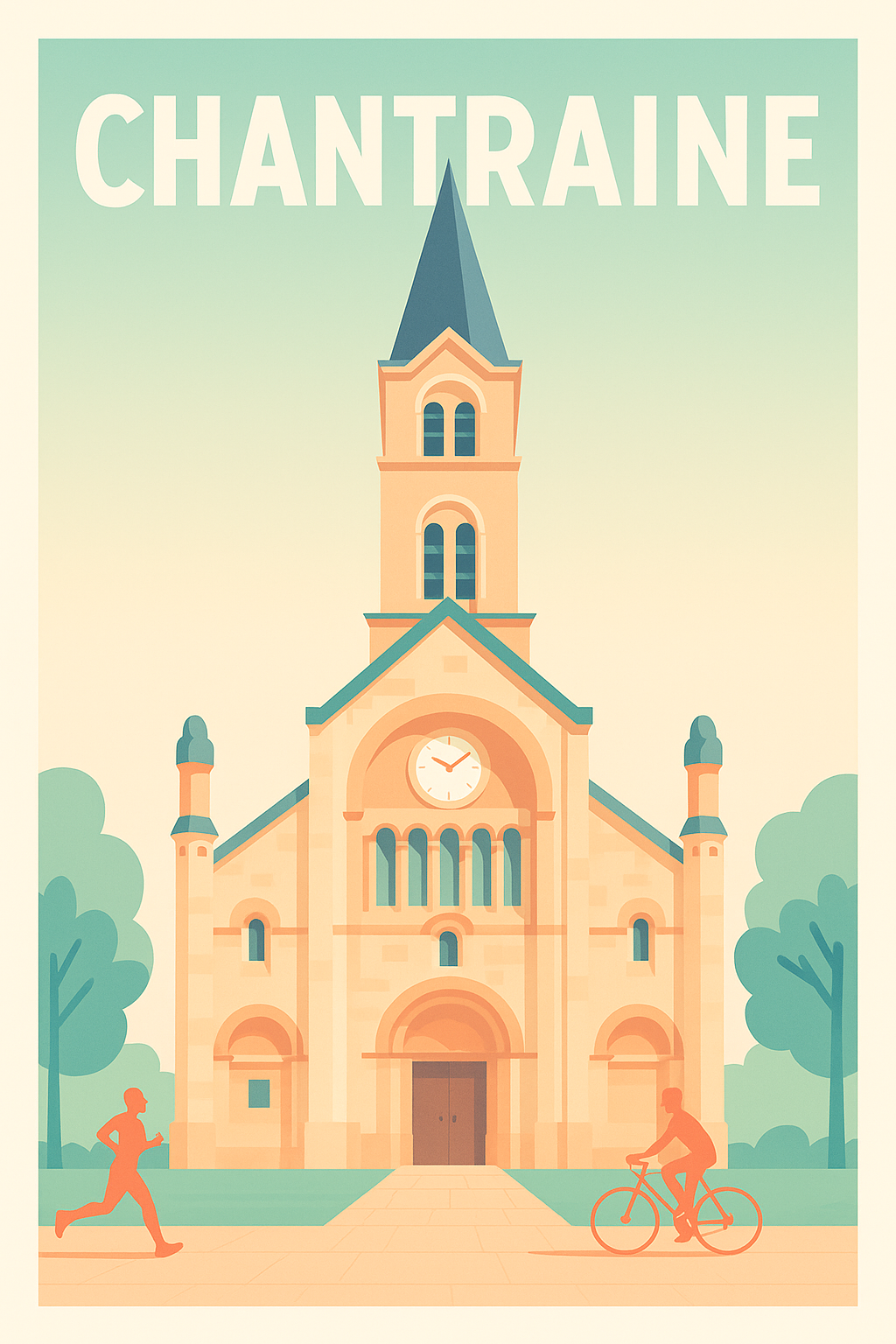 Affiche de Chantraine - Harmonie architecturale et douceur de vivre