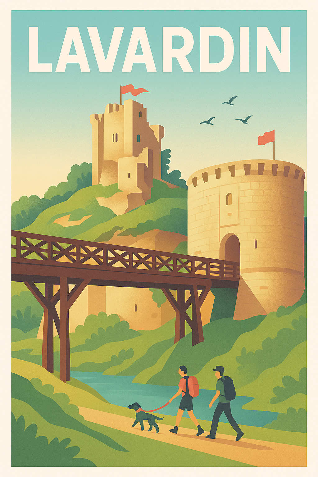 Affiche Lavardin — Découvrez le charme médiéval · poster d'art de Lavardin
