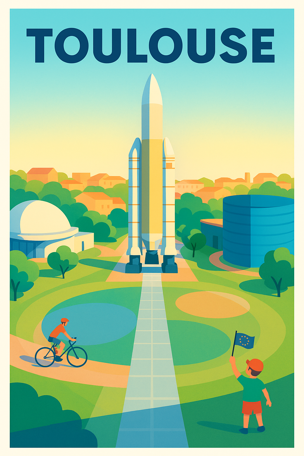 Affiche de Toulouse - La ville rose entre nature et innovation