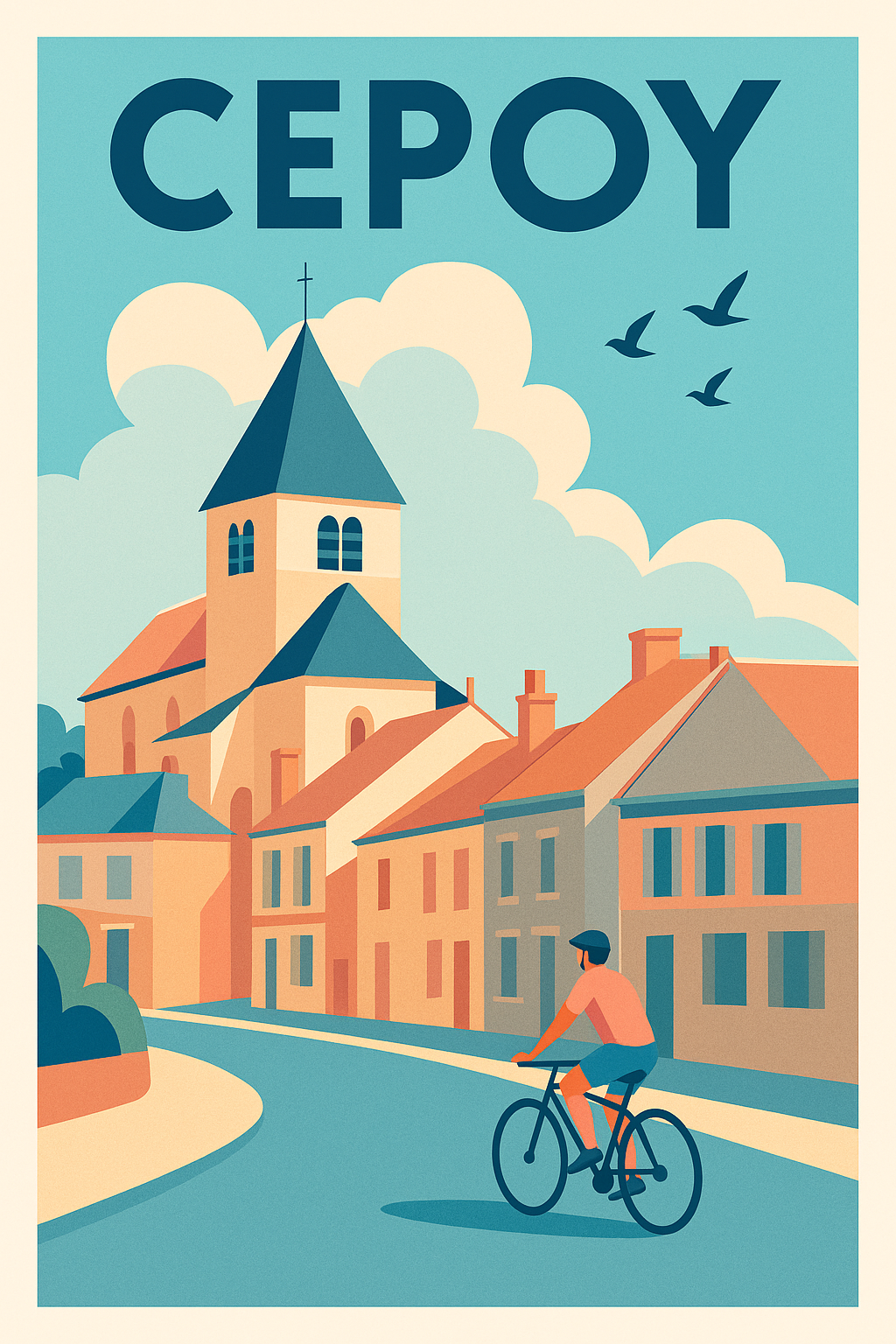Affiche de Cepoy - L'élégance paisible d'un village à vélo