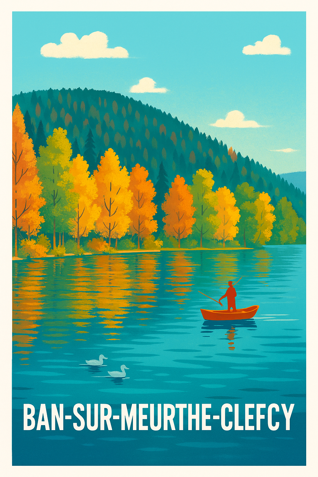 Affiche Ban-sur-Meurthe-Clefcy — Évasion nature au fil de l'eau · poster d'art de Ban-sur-Meurthe-Clefcy