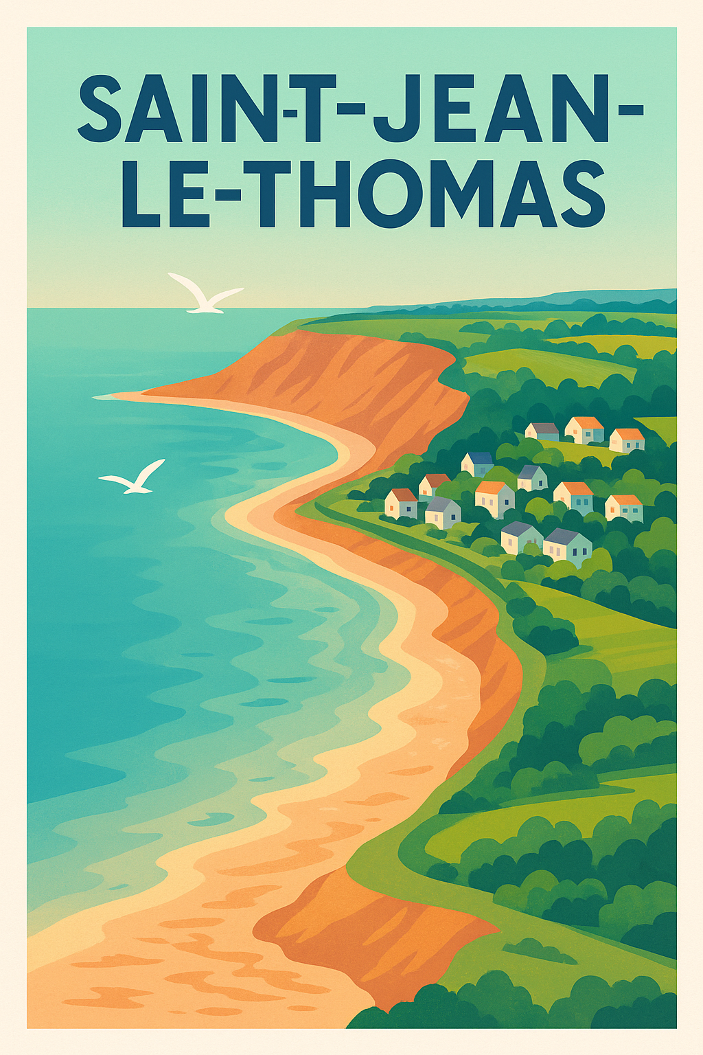 Affiche Saint-Jean-le-Thomas — Évasion côtière et charme naturel · poster d'art de Saint-Jean-le-Thomas