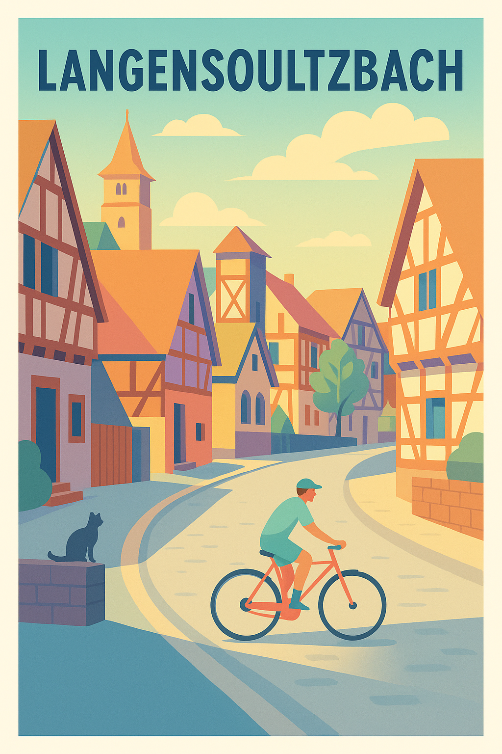 Affiche de Langensoultzbach - Charme pittoresque d'un village alsacien