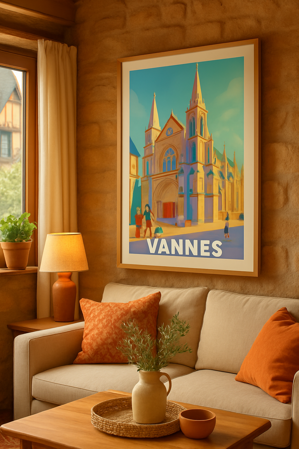Mise en situation Affiche de Vannes - Charme et lumière du patrimoine gothique