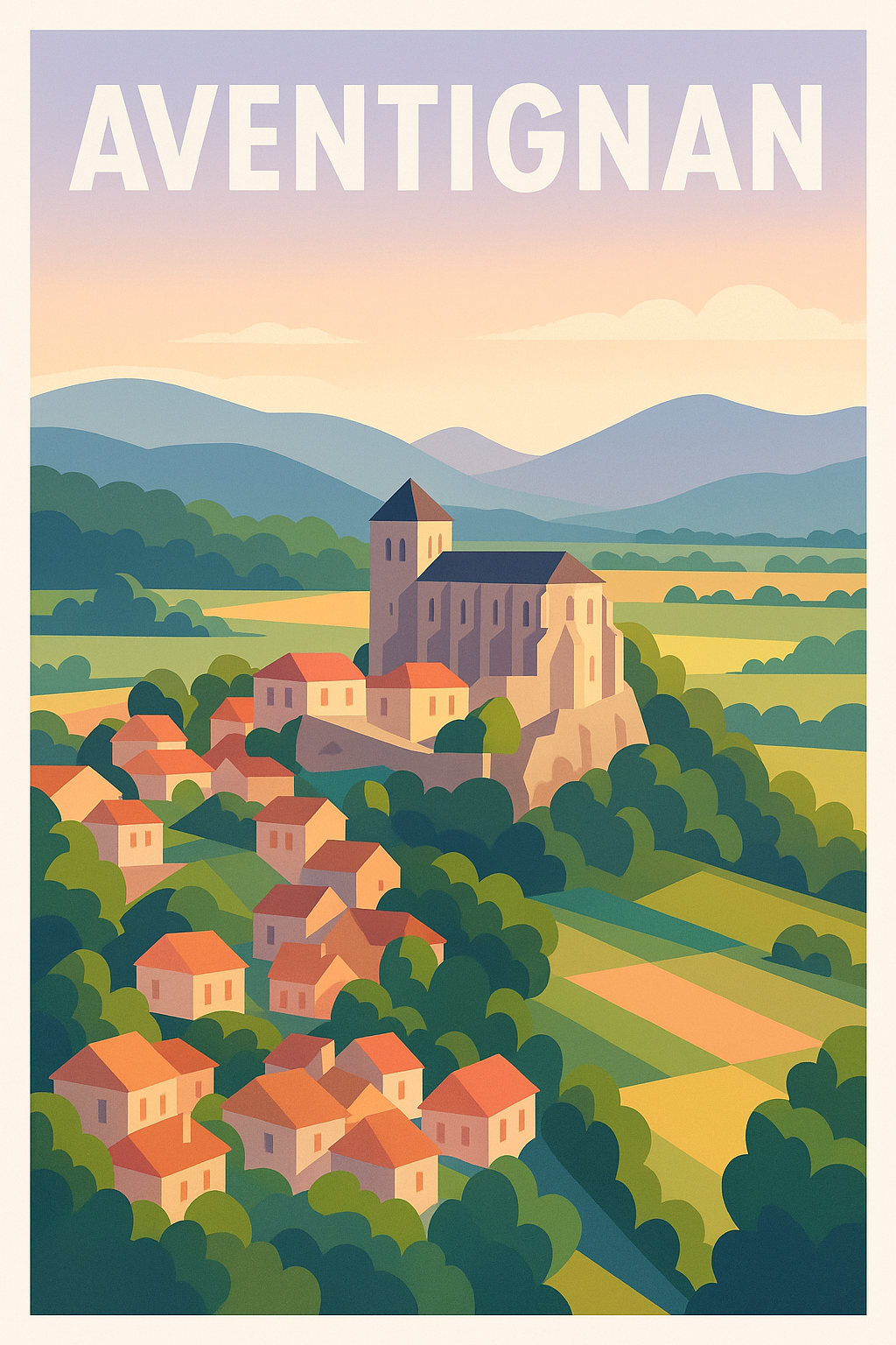 Affiche de Aventignan - Charme authentique des paysages du Sud-Ouest