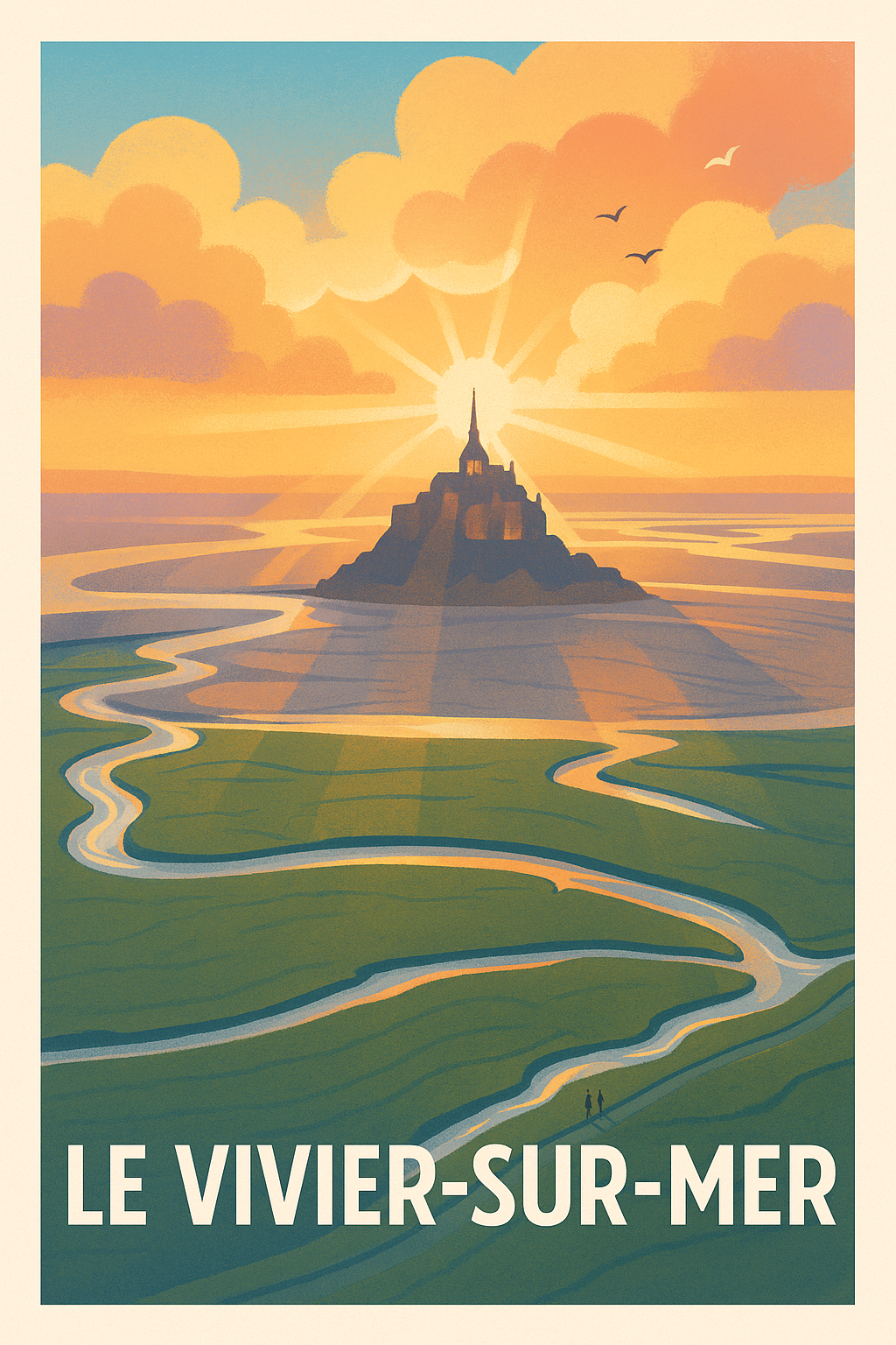 Affiche Le Vivier-sur-Mer — Lumières Magiques au Bord de la Mer · poster d'art de Le Vivier-sur-Mer