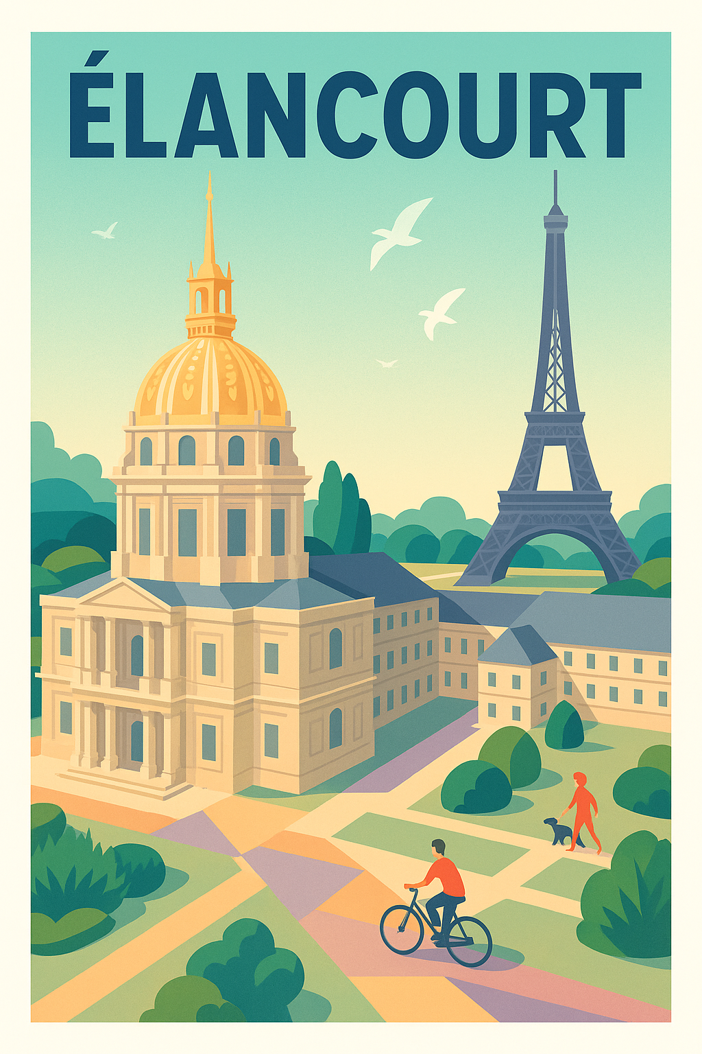 Affiche Élancourt — Harmonie entre patrimoine et nature · poster d'art de Élancourt
