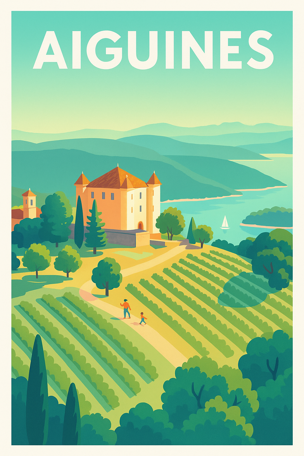 Affiche Aiguines — Évasion en Provence Verte · poster d'art de Aiguines
