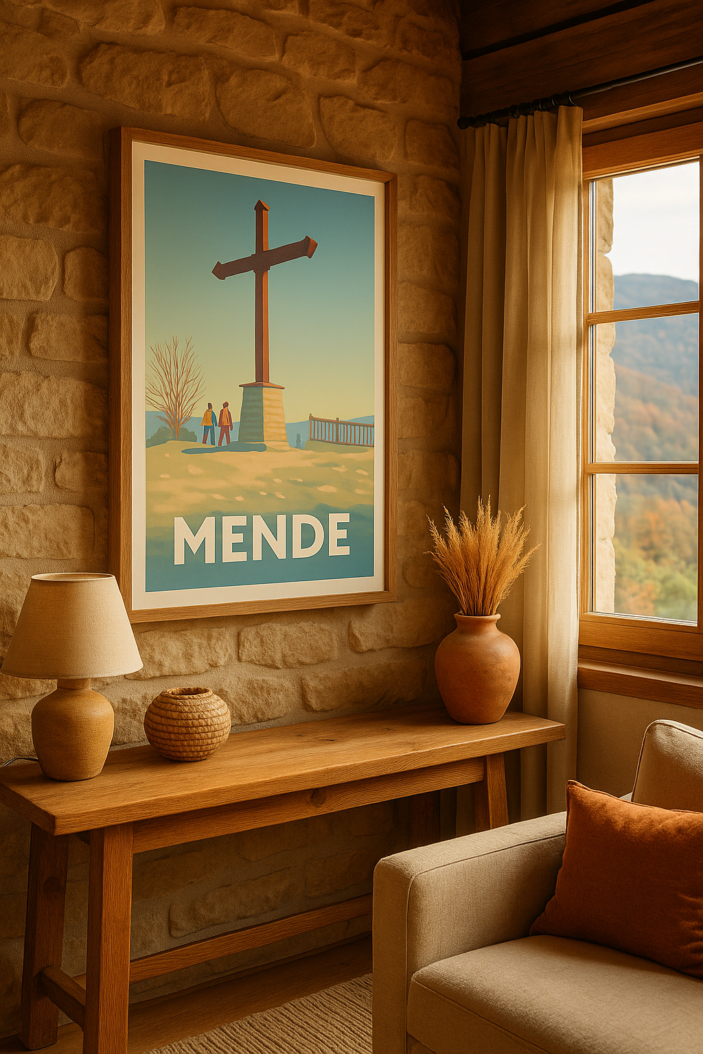 Mise en situation Affiche Mende - Une pause contemplative au sommet