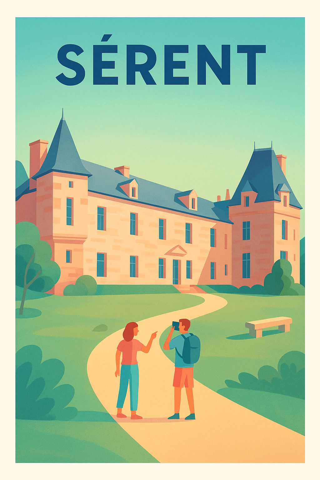 Affiche de Sérent - L'élégance paisible du patrimoine breton