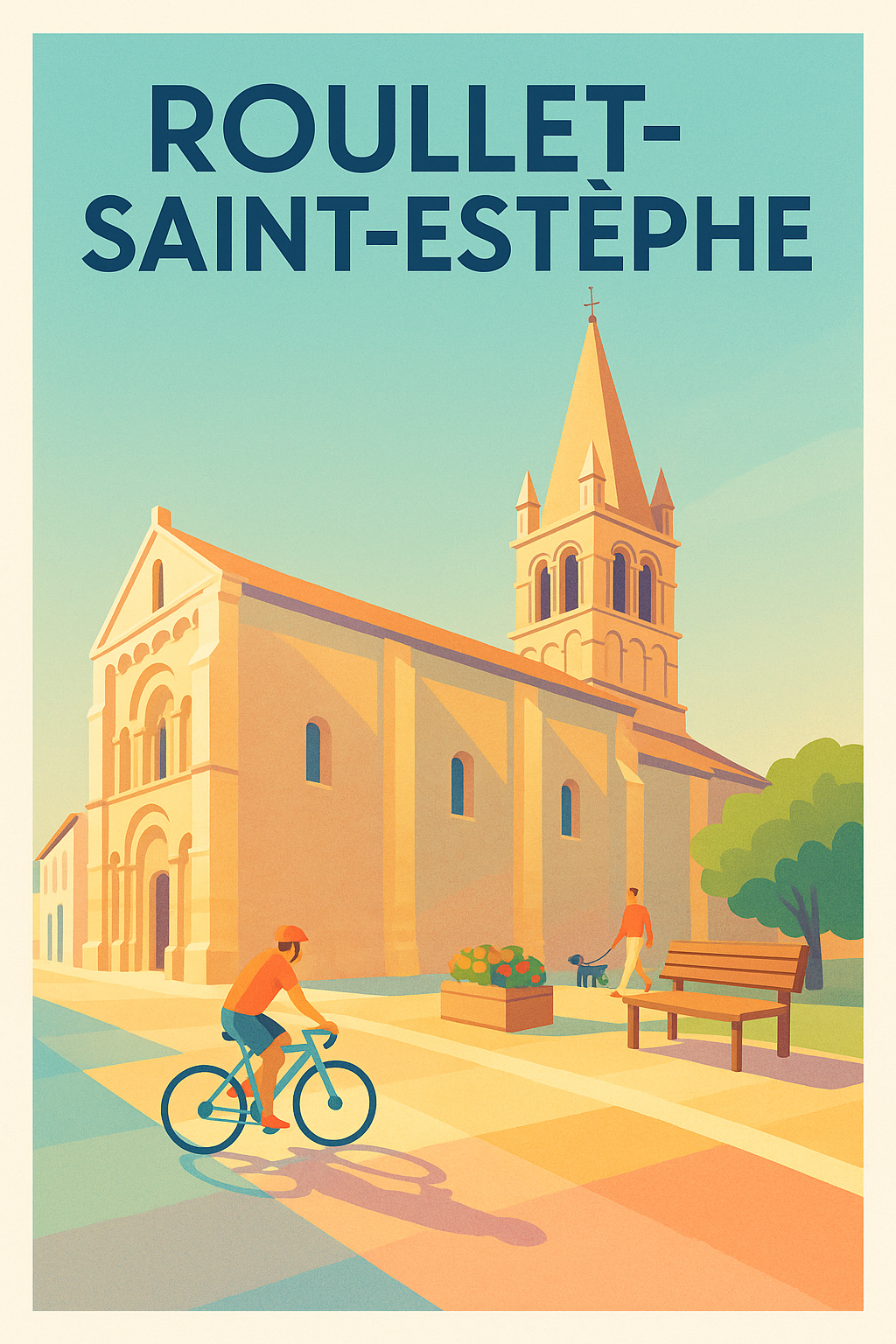 Affiche de Roullet-Saint-Estèphe - Charme et douceur de vivre à vélo