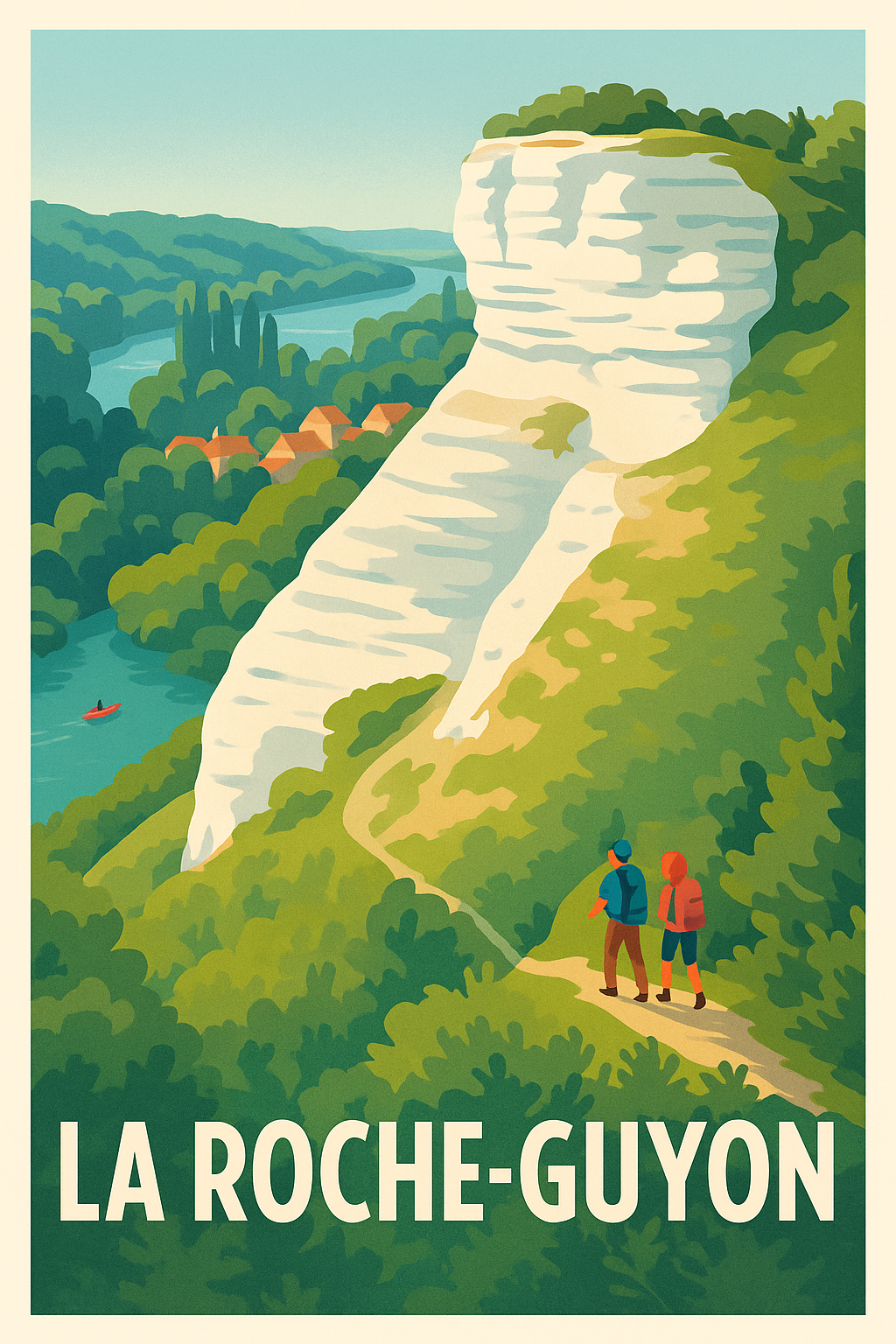 Affiche La Roche-Guyon — Évasion nature et panorama exceptionnel · poster d'art de La Roche-Guyon