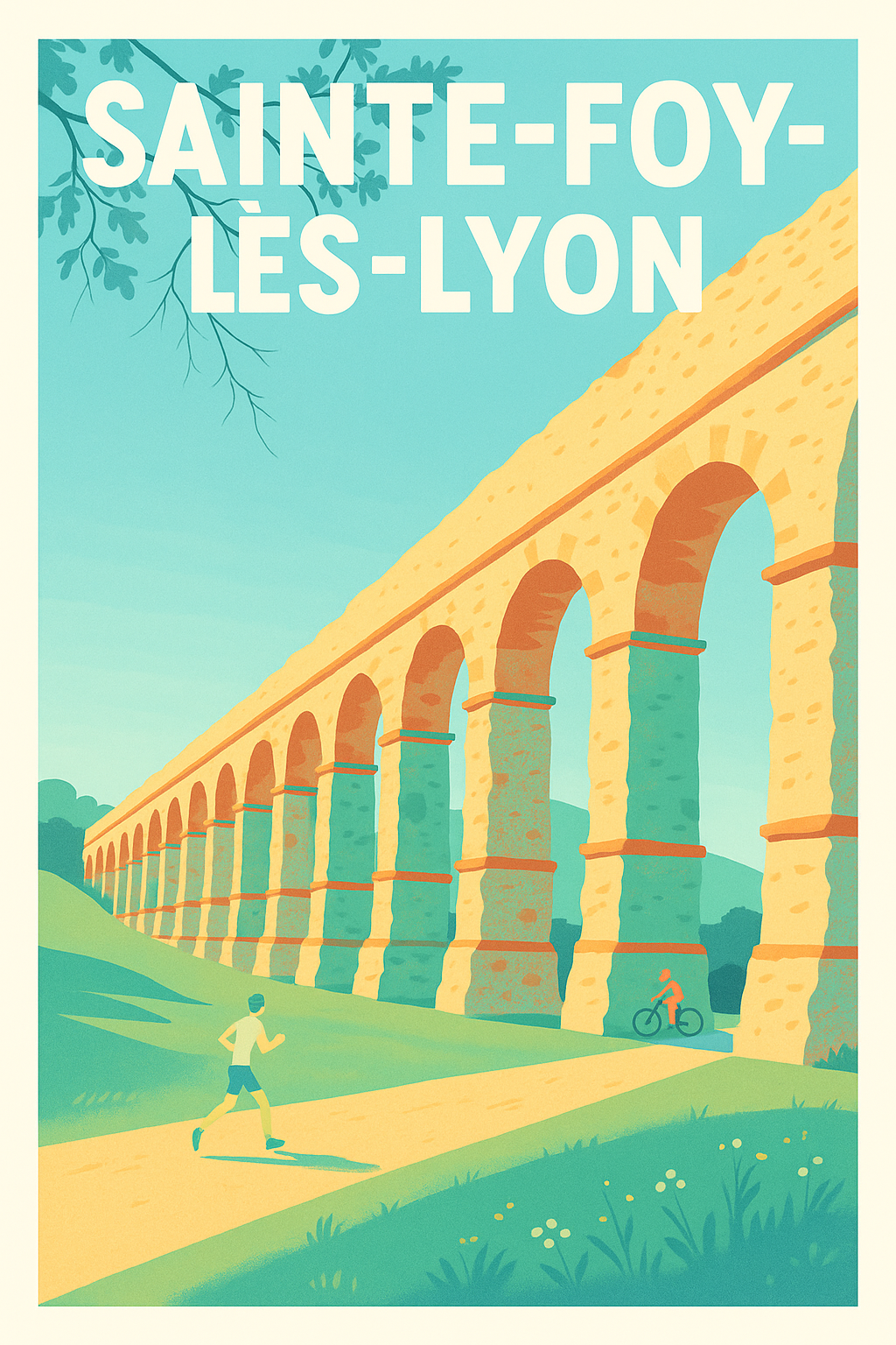 Affiche de Sainte-Foy-lès-Lyon - L'élégance de l'aqueduc en plein air