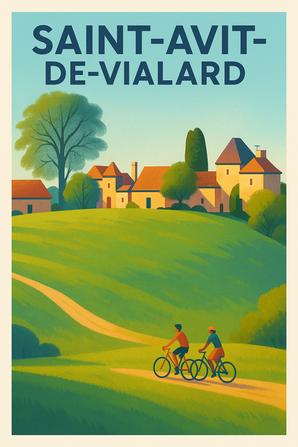 Affiche Saint-Avit-de-Vialard — Balade bucolique en Dordogne · poster d'art de Saint-Avit-de-Vialard