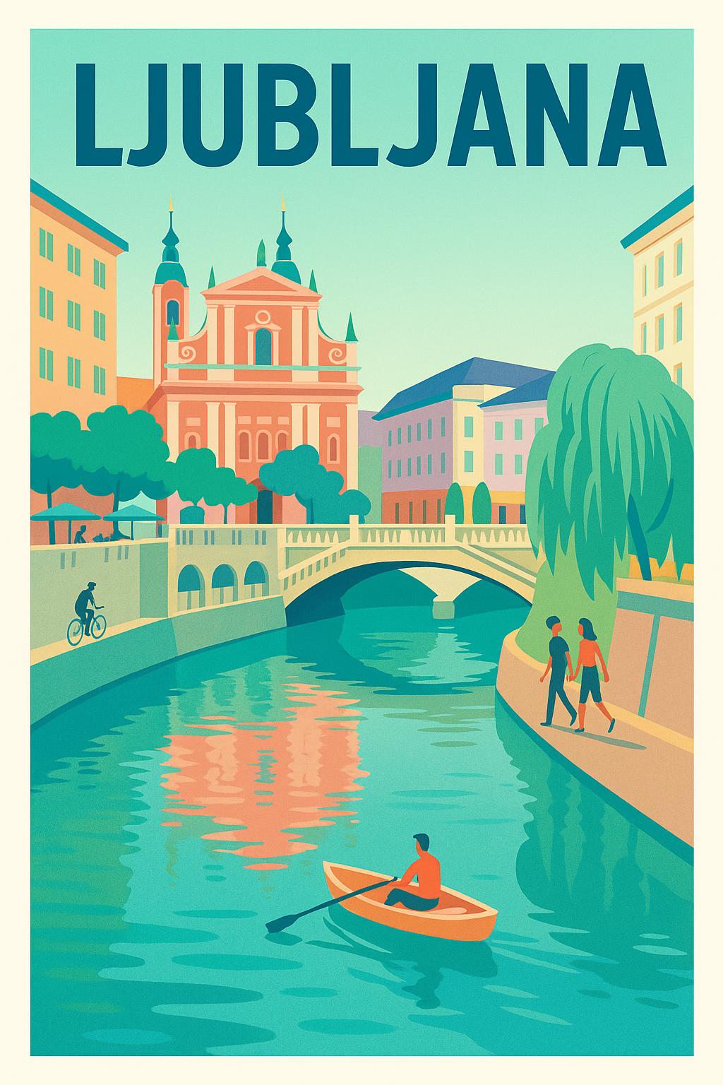 Affiche de Ljubljana - Charme et sérénité au fil de la rivière