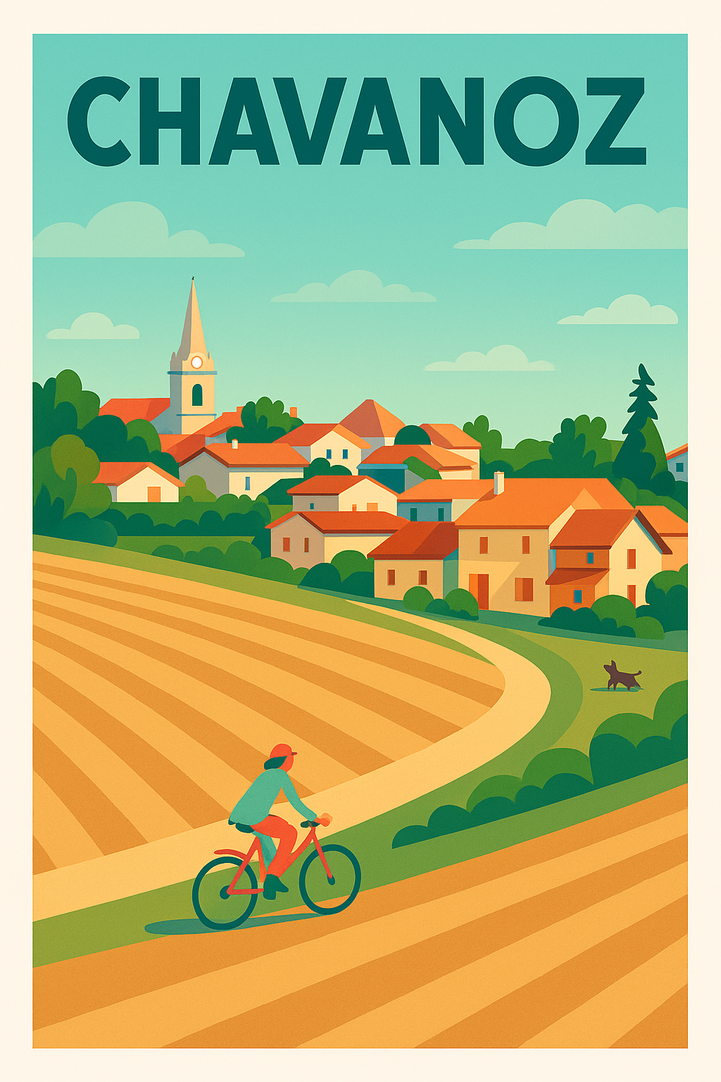 Affiche de Chavanoz - Escapade à la campagne en vélo