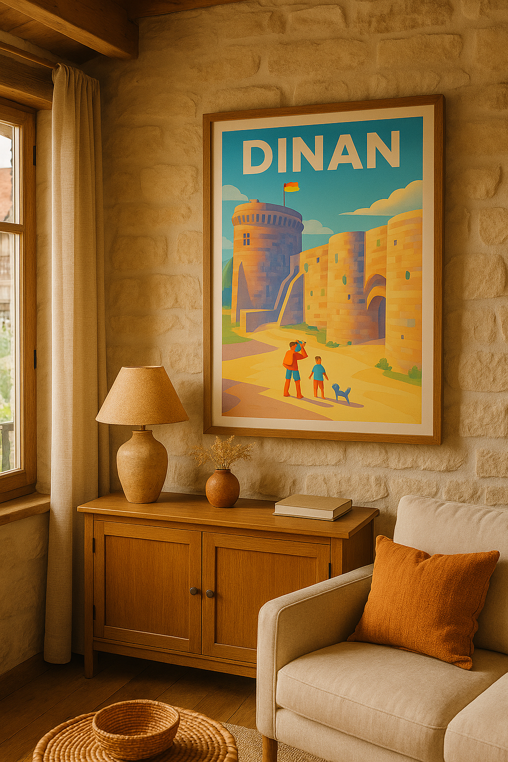 Mise en situation Affiche Dinan - Découvrez le charme médiéval breton