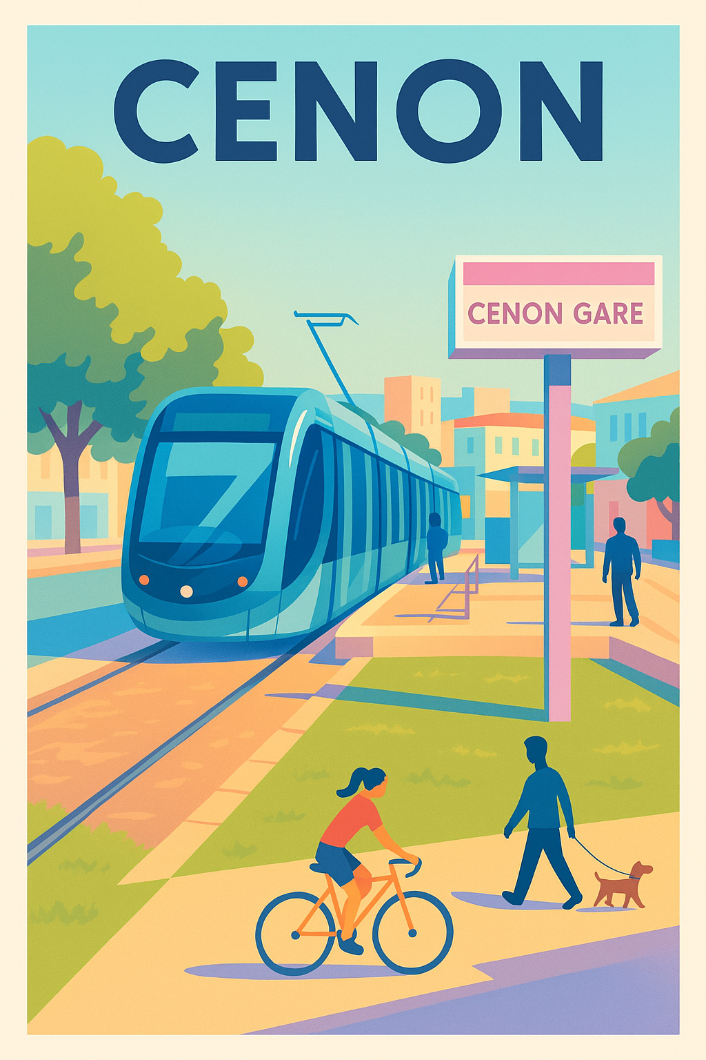 Affiche de Cenon - Vie urbaine et mobilité moderne
