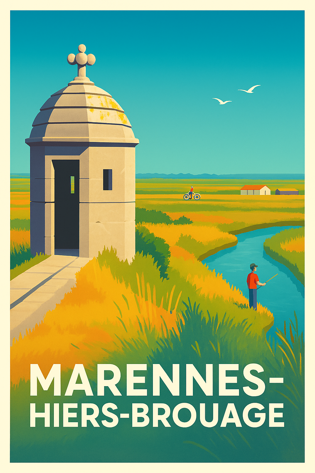 Affiche Marennes-Hiers-Brouage — Charme et nature préservée · poster d'art de Marennes-Hiers-Brouage