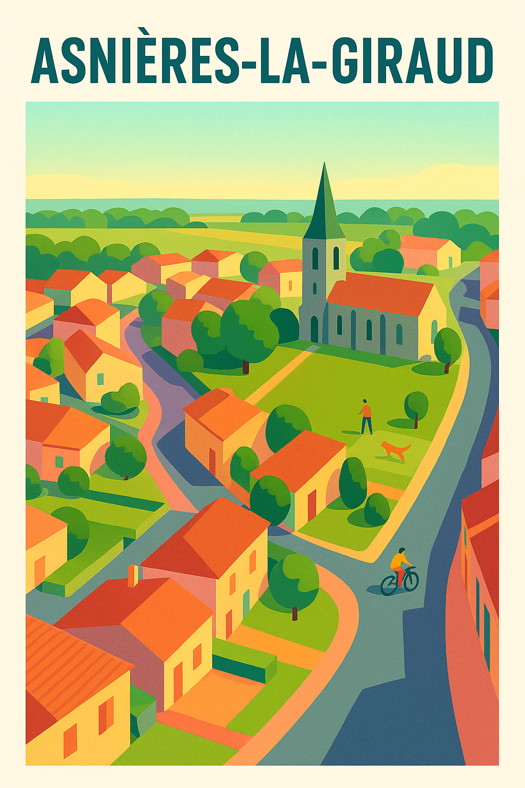 Affiche de Asnières-la-Giraud - L'élégance sereine d'un village charentais