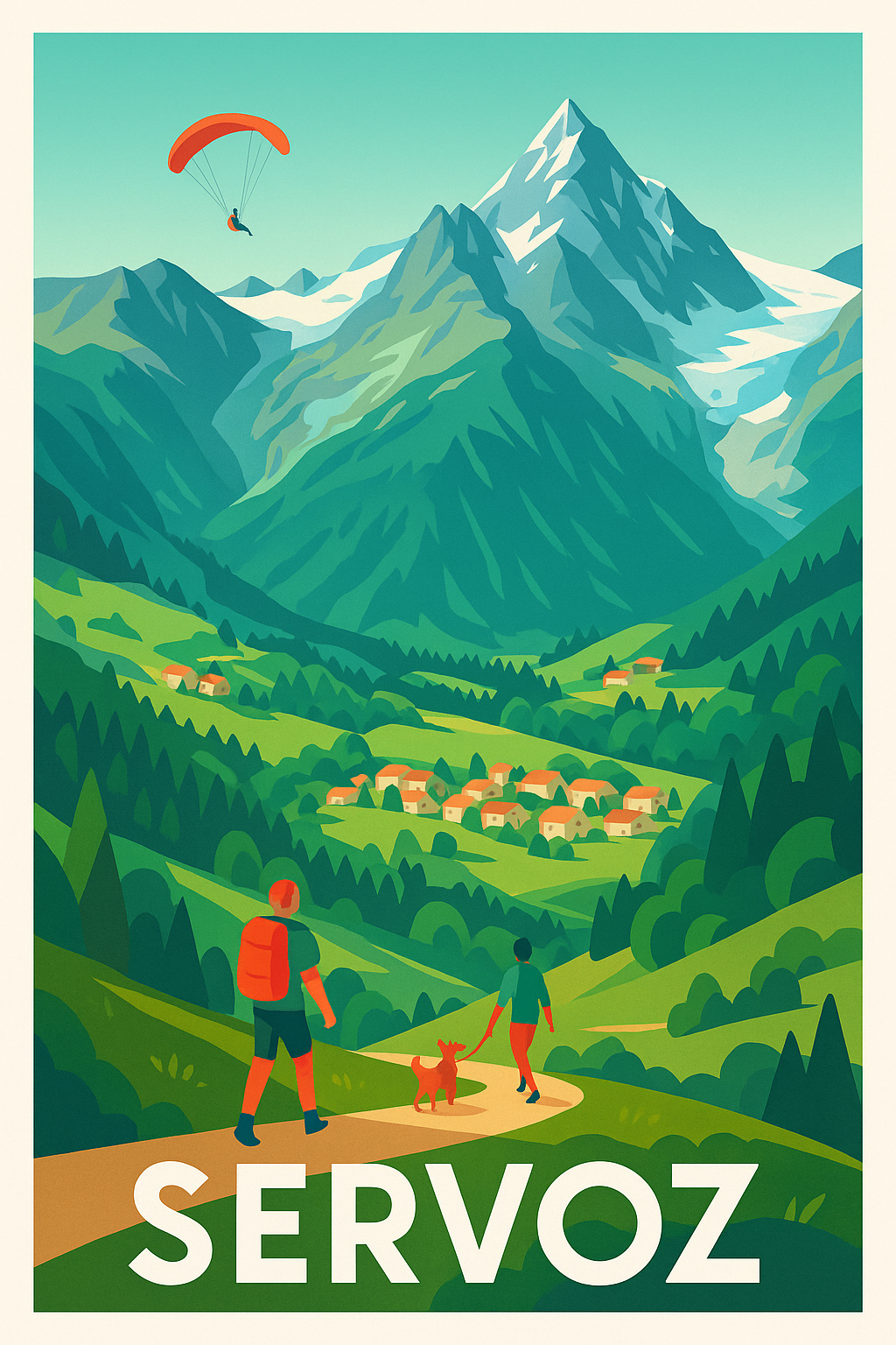 Affiche Servoz — Évasion nature au cœur des Alpes · poster d'art de Servoz