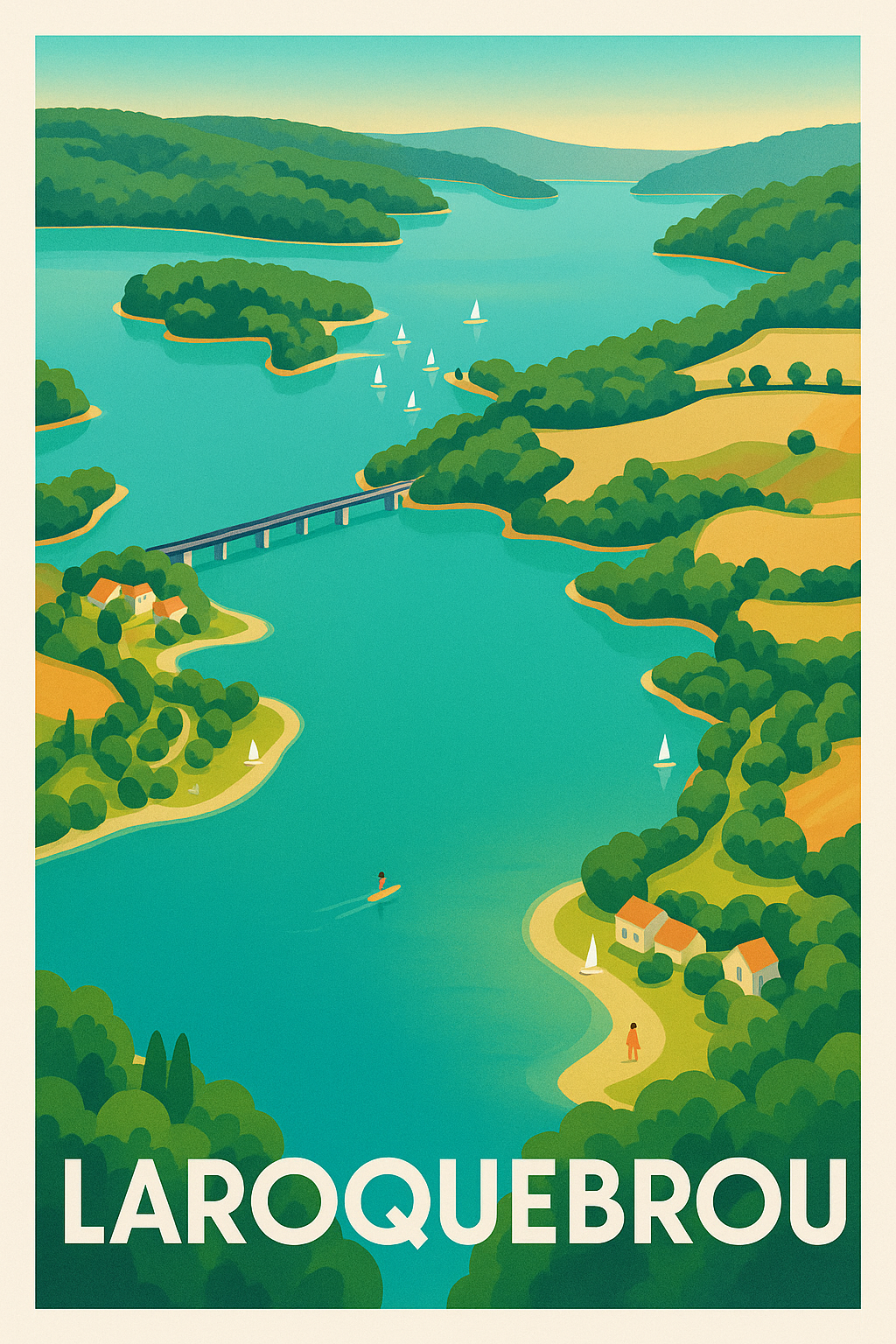 Affiche Laroquebrou — Évasion au cœur de la nature · poster d'art de Laroquebrou