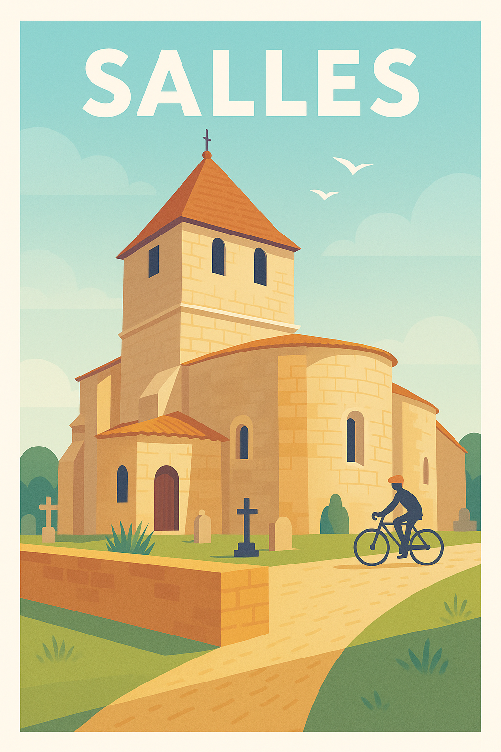 Affiche de Salles - Charme et Sérénité en Paysage Rural